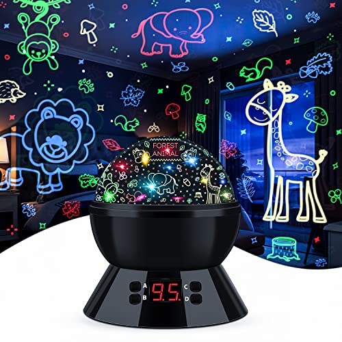 Night Light For Kids Animal Light Projector For Bedroom Baby Ceiling Light Star Projector With Timer Rotating Animal Night Light Gifts For Girls Boys Kids Room Decor #TOP3