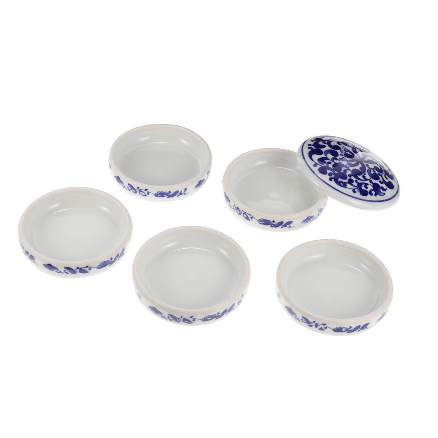 Palette en céramique aquarelle 5 couches en porcelaine traditionnelle bleu et blanc