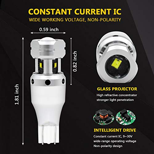 PHINLION 921 LED Bulb Reverse Light, Canbus T15 912 Back Up Lights, White by PHINLION - Image 4