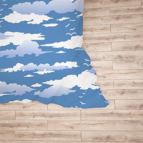Juego de edredón de poliéster fino de 3 piezas diseño cielo azul para cama doble 6