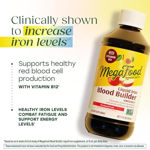 MegaFood Blood Builder Liquid Iron Supplement, Iron Bisglycinate, 7.7 Fl Oz - image 3