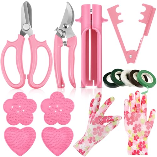 14 Pcs Mother's Day Rose Stripper Thorn Remover Tool Garden Pruning Shears Scissors Kit Leaf...