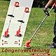 TWZ Akku-Rasentrimmer für den Garten mit 2 Akkus, 3-in-1-Elektro-Rasentrimmer mit 3 Arten 16 auswechselbarer Klingen, zum Mähen, Kantenschneiden, Sägen von Rasen und Sträuchern