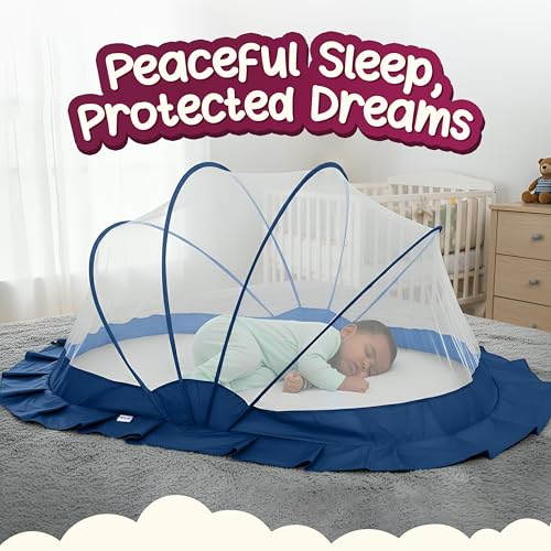 Image of Weird Wolf Foldable Baby Mosquito Net, Bottomless Net for Infants, for Safe & Easy Use | 107 x 74 x 55 cms Mosquito Net for Baby, Toddlers & Infant (0-36 Months)