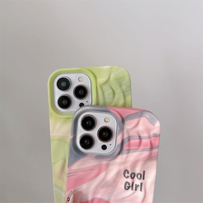 Image of COVERLY for iPhone 15 Plus 3D Luxury Rainbow Neon Green Phone Case,Premium Texture Trendy Retro Cute Multi Color Artistic Cool Design -Aesthetic Shades Princess Cover for Apple iPhone 15 Plus