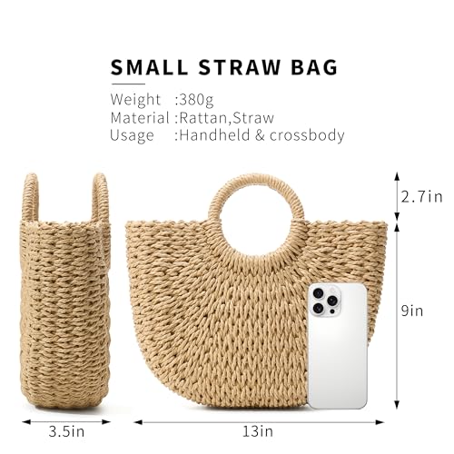Bolso Tote de playa de paja para mujer 2026 miniatura 4