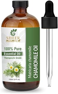 Essential Oils 4oz - 100% Pure and Natural - Therapeutic Grade Oil - Huge 4 Fluid Ounces Bottle with Premium Glass Dropper (Chamomile Oil)