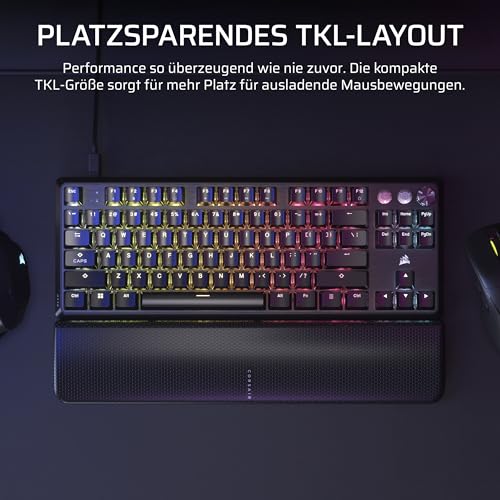 Corsair K70 PRO TKL RGB Kabelgebundene Gaming-Tastatur – Schwarz – Ansicht 3