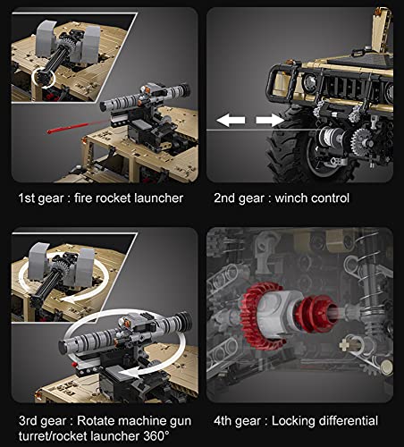 WANCHENG CADA C61036w Technik Geländewagen Bausatz, 3935 Teile Technic Humvee Off-Roader Fernbedienung Modell, mit 5… – Bild 6