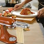 Rafbar Pasta Roller Cutters Attachment for Stand Mixers, 3 in 1 Stainless Steel Pasta Maker Set Included Pasta Sheet Rolle Cutter Accessories and 1 Metal Knob Screw Replacement