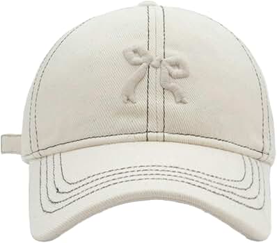 Bow-Tie Baseball Cap for Women Fashion Y2k Sun Visors Bright