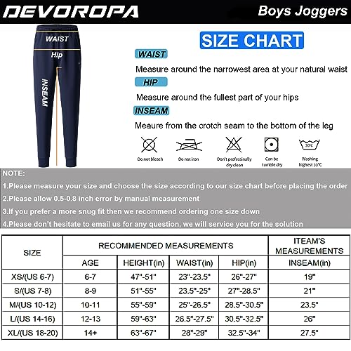 DEVOROPA Meninos Calça De Moletom Leve E Resistente À Água Para Jovens, Com Pernas Afuniladas, Para