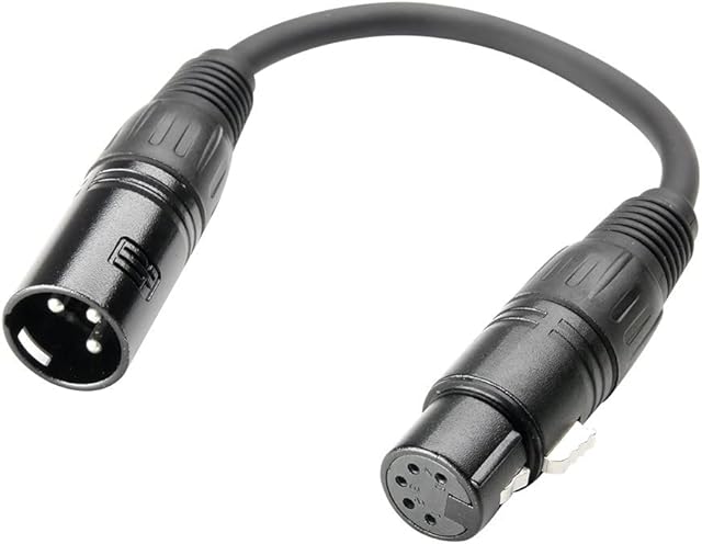 DMX Adapter XLR Female 5-Pin To XLR Male 3-Pin, 0.2 Metres