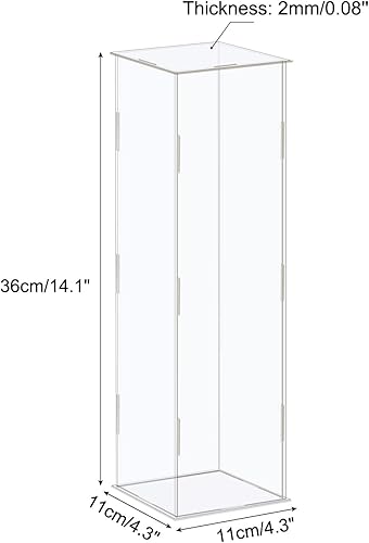 Miniatura 2 de MECCANIXITY Caja de exhibición de acrílico Escaparate claro de la protección a prueba de polvo 6.3x4.3x14.2 pulgadas para exhibición de