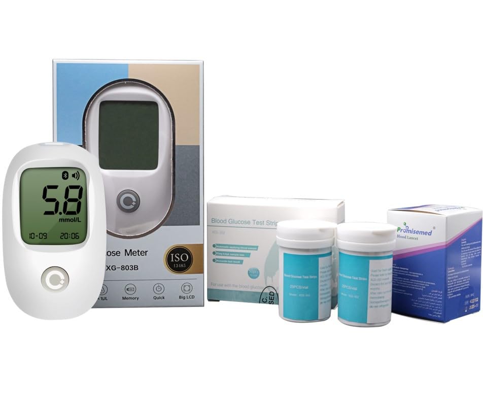 Diabetes Testing Kit - Lovia Blood Sugar Test Kit With 50 Glucometer Strips, Lancing Device, Lancets, And Carrying Case - Glucose Meter Kit (No Coding) | Buy Now With Express International Delivery