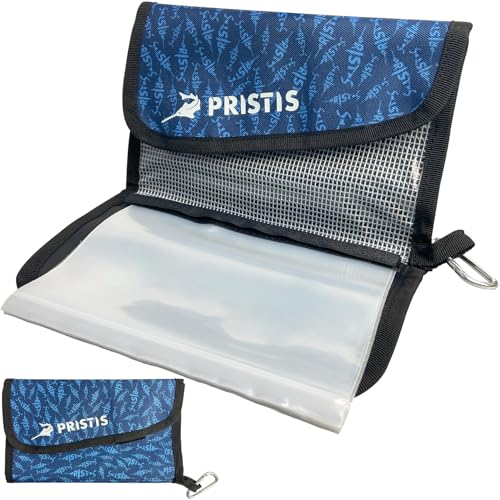 Pristis Fishing Soft Lure Storage Binder Bag, Plastic Bait Organizer Wallet Case with 6 Transparent