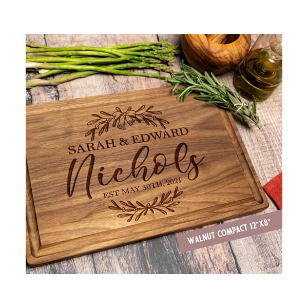 Tayfus Personalized Cutting Boards - Custom Engraved Wood Chopping Block - USA Handmade - Best Wedding, Housewarming, Anniversary, Birthday, Christmas Gift Idea For Friends, Couples, Family, Mom, Dad - Image 6