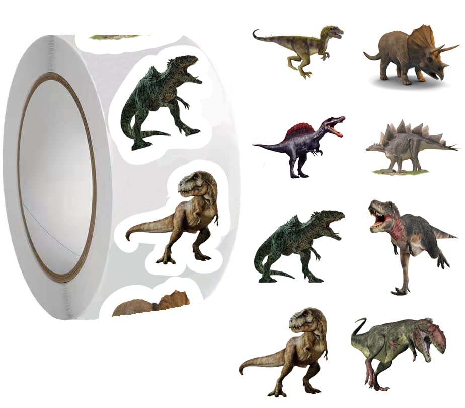 500 Pieces（8 Patterns） Dinosaur Stickers Colorful Fashion Graffiti Rolls Self Adhesive Seals for Water Bottles Laptop Suitcase for Birthday Party