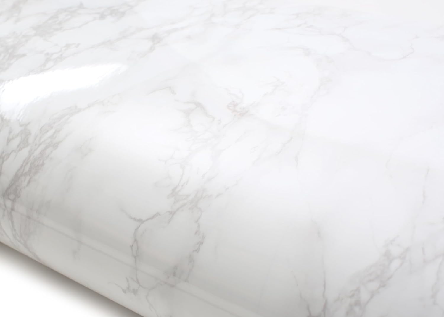 ROSEROSA Peel and Stick Glossy Faux Marble Architectural Film Self-Adhesive Vinyl Film Wallpaper Door Wrap Counter Top Border Mirror Molding Trim PGS408