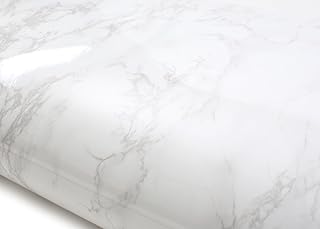 ROSEROSA Peel and Stick Glossy Faux Marble Architectural Film Self-Adhesive Vinyl Film Wallpaper Door Wrap Counter Top Border Mirror Molding Trim PGS408