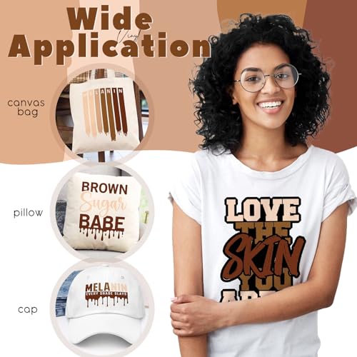 Image of Tintnut Rustic Brown Heat Transfer Vinyl,6 Pcs 12x10in Iron on Vinyl | Skin Tone PU HTV Sheets,easy cut & weed,stretch washable,works with iron & heat press for fabric crafts
