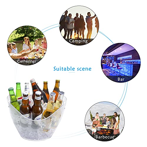 8L Large Ice Buckets Clear Acrylic Drink Bucket Beverage Tub Wine Champagne Bucket For Parties And Home Bar #TOP5