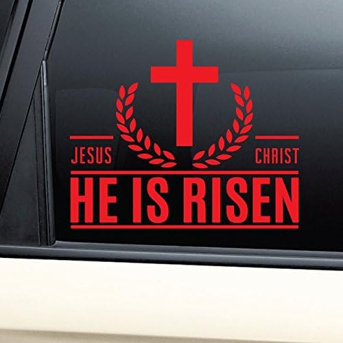 Amazon.com: Jesus Christ He is Risen Christian Vinyl Decal Laptop Car ...