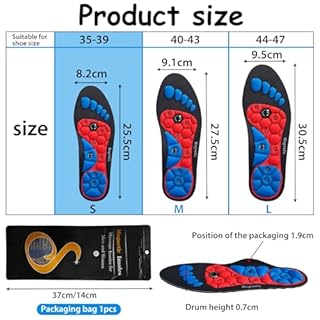 Solette Per Dimagrire, Solette Magnetiche Massaggianti, Sollievo Per Piedi Doloranti Con Inserti Magnetici Per Digitopressione Sani, Comodi e Traspiranti (S)
