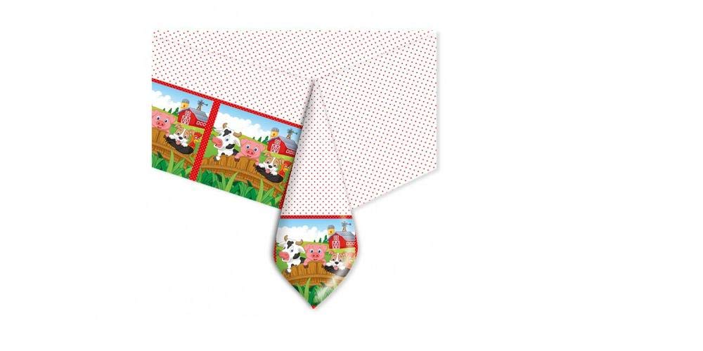 Tovaglia In PVC A Tema Fattoria Per Festa E Compleanno - 140x270 Cm - Tovaglia Multicolore Con Animali Della Fattoria
