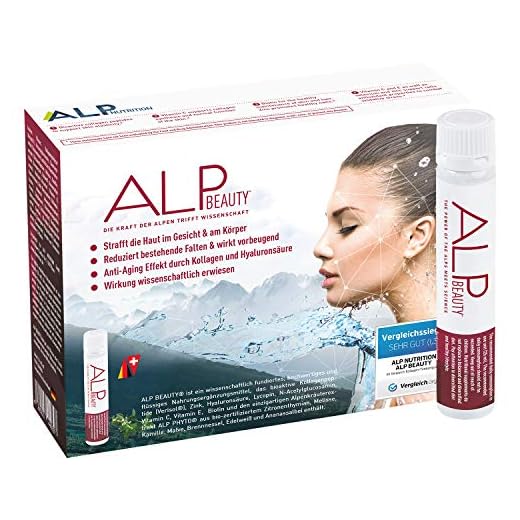 ALP BEAUTY anti-aging kollagen skincare 14x 25ml collagen drink och hyaluronsyra biotin vitamin c zink glukosamin lykopen hudtillskott mot rynkor för kvinnor
