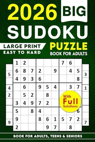 Sudoku Book for Adults - Two Puzzles per Page: An Easy to Hard Sudoku Puzzles Book with Full Solutions