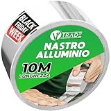 V1 TRADE Nastro Alluminio Adesivo Alte Temperature 48 mm x 10 m - Nastro Adesivo Alluminio per Riparazioni - Resistente ad Acqua