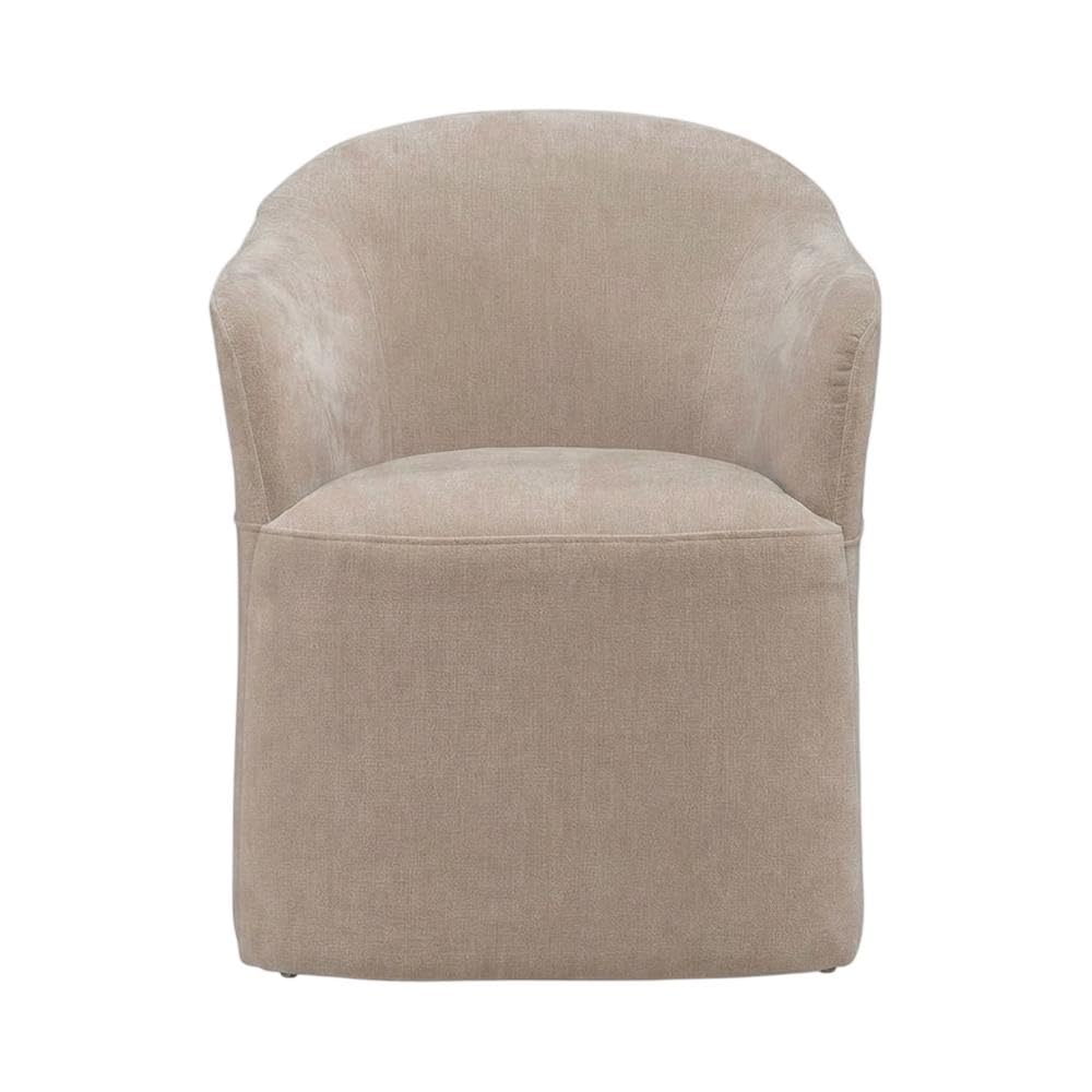 Solid Wood Upholstered Dining Chair with Castors by Starlight Canyon Home – Solid Hardwood,Plywood, Brown