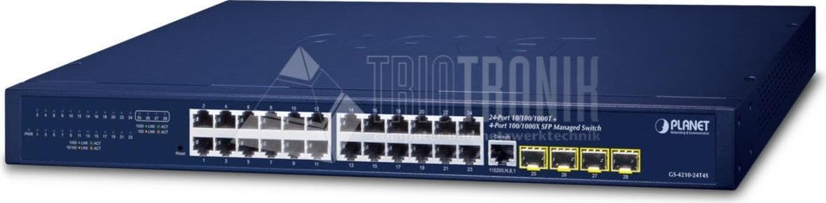 Planet IPv4/IPv6, 24-Port 10/100/1000T + 4 Ports, W125855886 (10/100/1000T + 4-Port 100/1000X SFP L2/L4 SNMP Manageable Gigabit Ethernet Switch IPv4/IPv6, 24-Port)