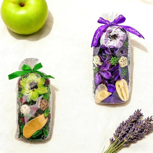 2 Bags Fruit & Lavender Scented Pot Pourri, 200g Long Dried Flowers Sachets, Natural for Drawer Closet & Decorative Bowl Display, Pet-Safe Home Fragrance Gift Set