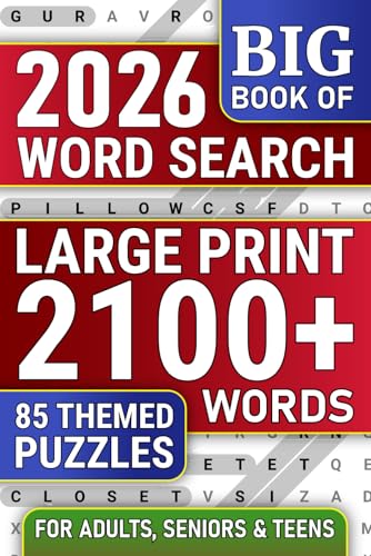 Big 2100+ Words, Word Search Large Print For Adults: Themed Word Find Puzzles Book For Seniors & Teens To Keep Mind Active, Fun Large Print Word Search With Solutions