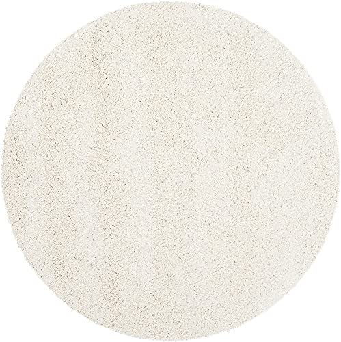 Image of CD Carpet Anti Slip Shaggy Fluffy Fur Rugs and Carpet for Living Room Bedroom Kids Room Plain Circle Carpets for Home with 2 Inch Thickness (Color Ivory /Cream Size 6x6 Feet Round)