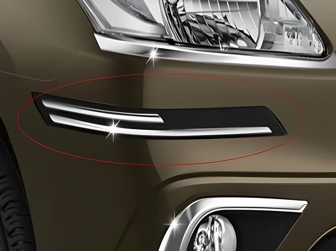 Guance Double Chrome Car Bumper Protector car Edge Guard (Pack of 4 Pcs) Front Rear Bumper Protector Universal for Xuv 500 2018