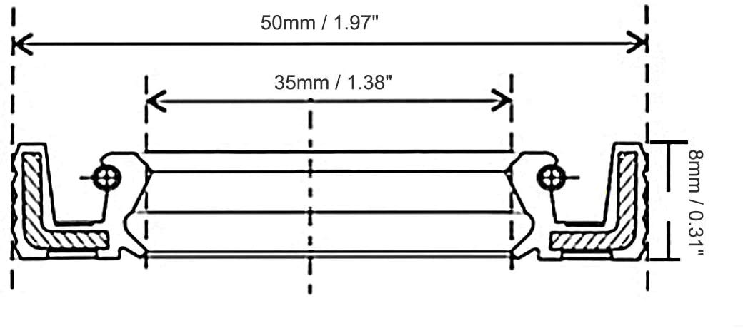 4 Stück NBR Wellendichtringe TC-35x50x12mm - Nitril Doppellippe Mit Feder