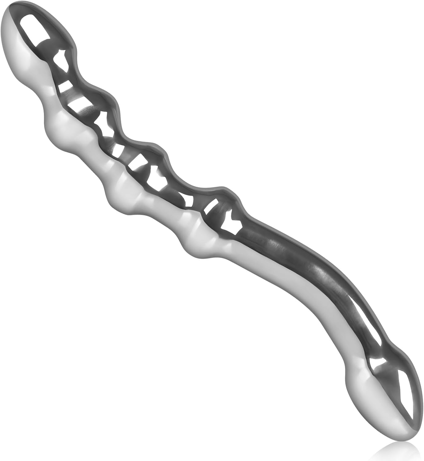 Sex Factory Metal Double Ended Dildo, Stainless Steel G-spot Massage Dildo Double Head Dildo Heavy Anal Bead Butt Plug Adult Sex Toys for Prostate Vaginal Stimulation