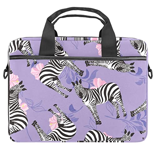 Sacoche pc portable motif zèbre violet antichoc pour ordinateur 13 à 14.5 pouces