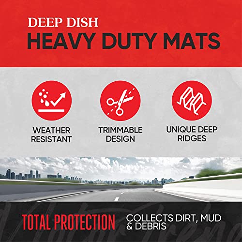Motor Trend Deepdish Floor Mats For Cars Full Set, All-Weather Rubber Automotive Floor Mats, Performance Plus Heavy Duty Car Mats, Flexible Floor Liners For Car Truck Van Suv (Brown) #TOP2