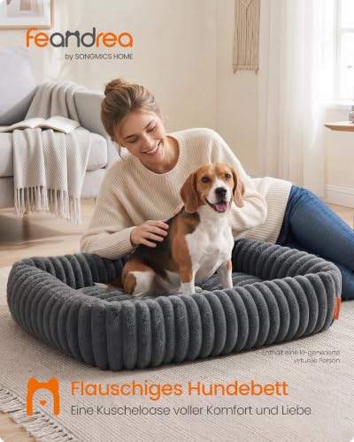 FEANDREA Hundebett, großes orthopädisches Hundekörbchen, 91 x 68 x 20 cm – Ansicht 2