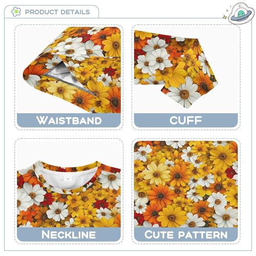 JUNZAN Spring Flowers Tickseed Kids Boys Pullover Hoodie Crewneck Tops Clothing Shirts Camping 4T3
