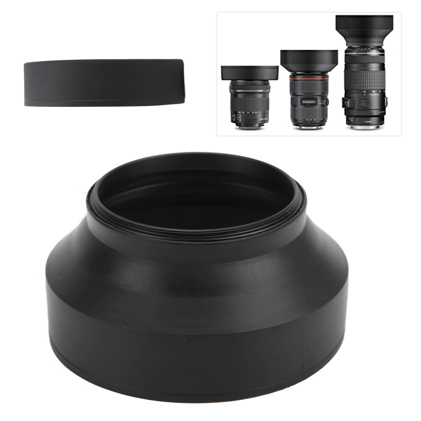 JJC Pare-soleil En Silicone Anti-reflet Pare-soleil D'objectif D'appareil Photo Pour Objectif De Diamètre 73mm-88mm Pare-soleil En Caoutchouc DSLR Pour Nikon Sony Fuji