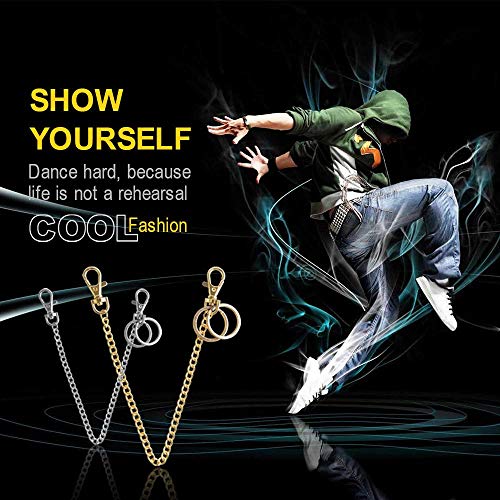 Wallet Chain, Teskyer 18" Silver Keychain With Both Ends Lobster Clasps And Extra 2 Rings For Keys, Wallet, Jeans Pants, Belt Loop, Purse Handbag-Silver #TOP5