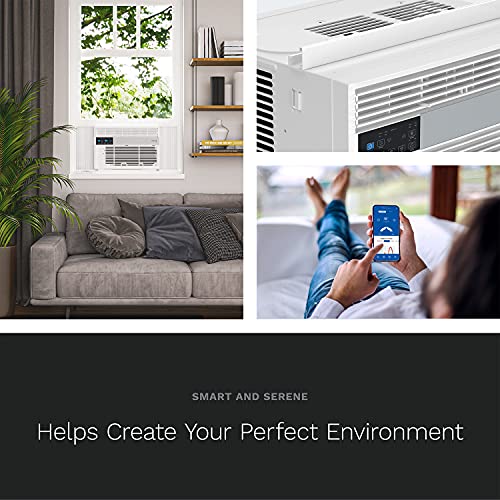 hOmelabs 6,000 BTU Window Air Conditioner with Smart Control – Low Noise AC Unit with Eco Mode, LED Control Panel, Remote Control, and 24 hr Timer