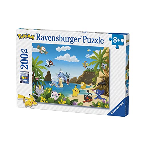 Ravensburger - Children's puzzle - XXL 200 piece puzzle - Catch them all! / Pokémon - Ages 8 and up puzzle - Thick and durable cardboard - Video game - 12840