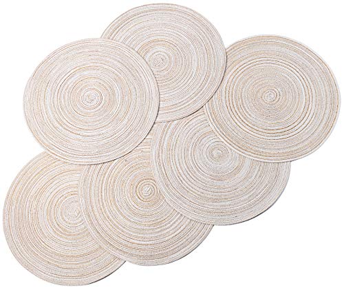 Buy 1 get 1 Zupro Round Placemats Set of 6,Braided Cotton Table Mats Heat Resistant Non-Slip Washable,for Four Seasons Dinner Parties BBQs Thanksgiving Christmas Birthdays and Indoor Ourdoor Use(Beige) Buy 1 get 1 Zupro Round Placemats Set of 6,Braided Cotton Table Mats Heat Resistant Non-Slip Washable,for Four Seasons Dinner Parties BBQs Thanksgiving Christmas Birthdays and Indoor Ourdoor Use(Beige)