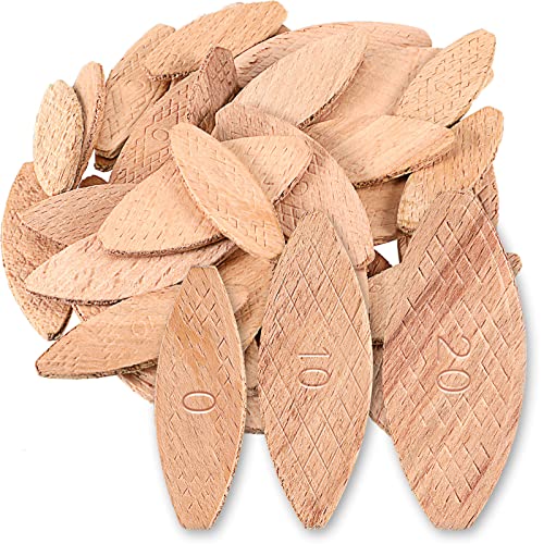 Yalikop Beechwood Joiner Biscuits Number 0 10 20 Wood Joining Woodworking Biscuits Assorted for Crafting Furniture Framing(300 Pieces)